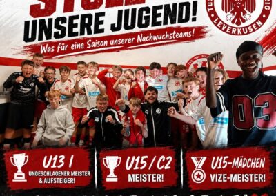 Großartige Saison für unsere Fußballjugend.